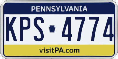 PA license plate KPS4774