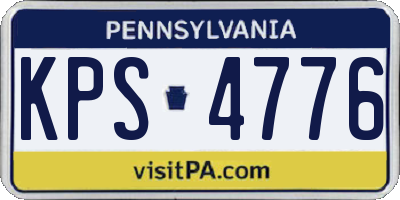 PA license plate KPS4776
