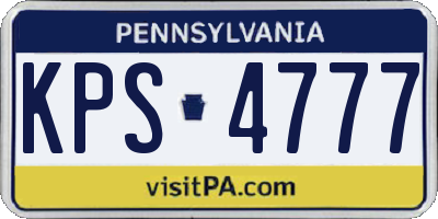 PA license plate KPS4777
