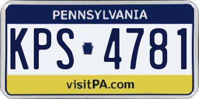 PA license plate KPS4781