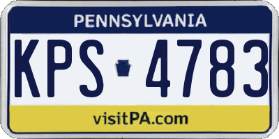 PA license plate KPS4783