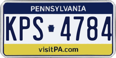 PA license plate KPS4784