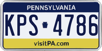 PA license plate KPS4786