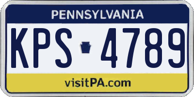PA license plate KPS4789