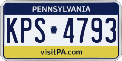 PA license plate KPS4793