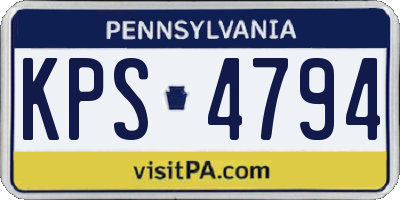 PA license plate KPS4794