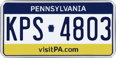 PA license plate KPS4803