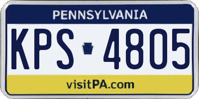 PA license plate KPS4805