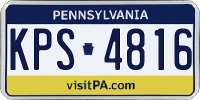 PA license plate KPS4816