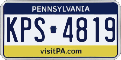 PA license plate KPS4819