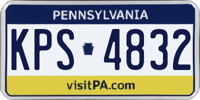 PA license plate KPS4832