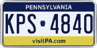 PA license plate KPS4840