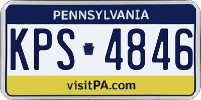 PA license plate KPS4846