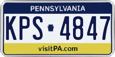 PA license plate KPS4847