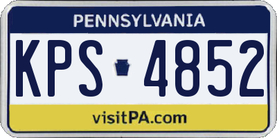 PA license plate KPS4852