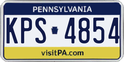 PA license plate KPS4854