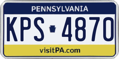 PA license plate KPS4870