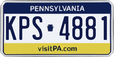 PA license plate KPS4881