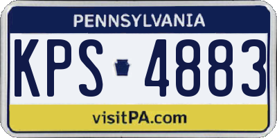 PA license plate KPS4883
