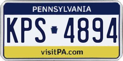 PA license plate KPS4894