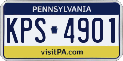 PA license plate KPS4901