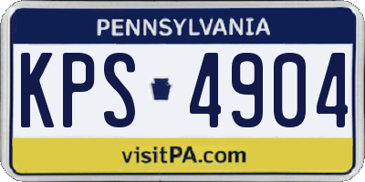 PA license plate KPS4904