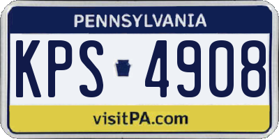 PA license plate KPS4908