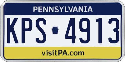 PA license plate KPS4913