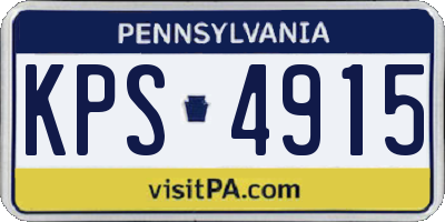PA license plate KPS4915