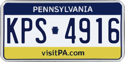PA license plate KPS4916