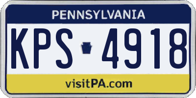 PA license plate KPS4918