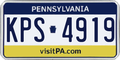 PA license plate KPS4919