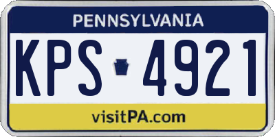 PA license plate KPS4921