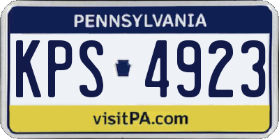 PA license plate KPS4923