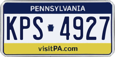 PA license plate KPS4927