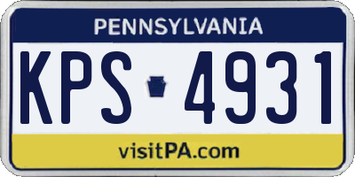 PA license plate KPS4931