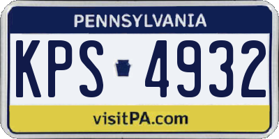 PA license plate KPS4932