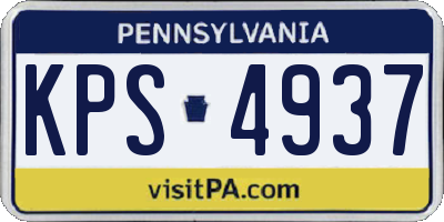 PA license plate KPS4937