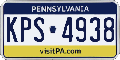 PA license plate KPS4938
