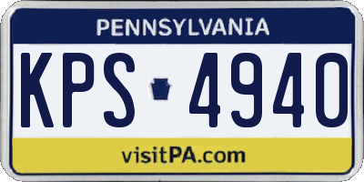 PA license plate KPS4940
