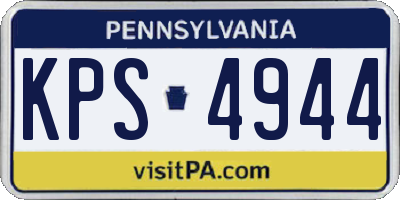PA license plate KPS4944