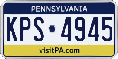 PA license plate KPS4945