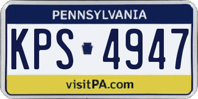 PA license plate KPS4947