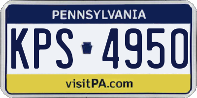 PA license plate KPS4950