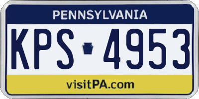 PA license plate KPS4953