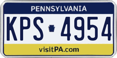 PA license plate KPS4954