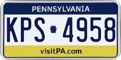 PA license plate KPS4958