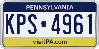 PA license plate KPS4961
