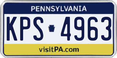 PA license plate KPS4963