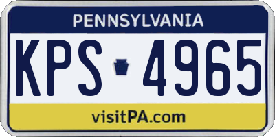 PA license plate KPS4965